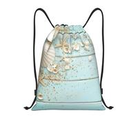 BYwenhopnbs Bolsa con cordón de la colección Beach Shell Sea Vintage, mochila ligera para gimnasio para hombres y mujeres.