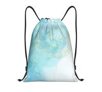 BYwenhopnbs Bolsa con cordón de mármol líquido azul, mochila ligera para gimnasio para hombres y mujeres.