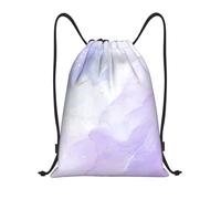 BYwenhopnbs Bolsa con cordón de mármol morado pastel líquido, mochila ligera para gimnasio para hombres y mujeres.