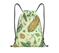 BYwenhopnbs Bolsa con cordón para maíz, guisantes, vainas de judías verdes y alcaparras. Mochila ligera para gimnasio para hombres y mujeres.