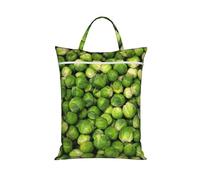 BYwenhopnbs Bolsa de lavandería con estampado de coles de Bruselas verdes, bolsas de viaje para ropa mojada, bolsa de lavado con cremallera.