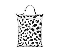 BYwenhopnbs Bolsa de lavandería con estampado de perro dálmata negro con lunares, bolsas de viaje para ropa mojada con cremallera.