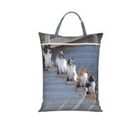 BYwenhopnbs Bolsa de lavandería para perros Border Collie Shetland SheepDogs Alaskan, bolsas de viaje para ropa mojada, bolsa de lavado con cremallera
