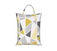 BYwenhopnbs Bolsa para ropa sucia con estampado geométrico en amarillo y gris. Bolsas de viaje para ropa mojada con cremallera.
