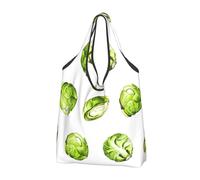 BYwenhopnbs Bolsa plegable con estampado de coles de Bruselas, impermeable y reutilizable para compras y viajes.