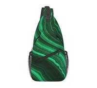 BYwenhopnbs Bolso bandolera pequeño con textura de malaquita para hombre, ideal para viajes y como mochila de hombro.