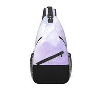 BYwenhopnbs Bolso bandolera pequeño de mármol morado pastel líquido para hombre, ideal para viajes o como mochila de día.