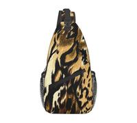 BYwenhopnbs Bolso bandolera pequeño de piel de leopardo, león y tigre para hombre, para viajes o como mochila de hombro.
