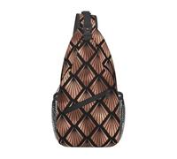 BYwenhopnbs Bolso bandolera pequeño para hombre con diseño de abanicos Art Déco en oro rosa sobre fondo negro. Mochila pequeña de viaje.
