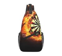 BYwenhopnbs Bolso bandolera pequeño para hombre con diseño de diana en llamas.