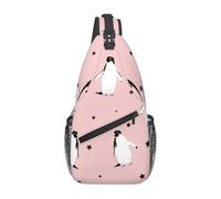 BYwenhopnbs Bolso bandolera pequeño para hombre con estampado de pingüinos, estrellas y aves marinas.