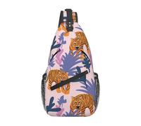 BYwenhopnbs Bolso bandolera pequeño para hombre con estampado de tigres en la jungla. Mochila de viaje pequeña.