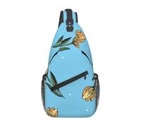 BYwenhopnbs Bolso bandolera pequeño para hombre con estampado de tulipanes amarillos dibujados a mano. Mochila de viaje.