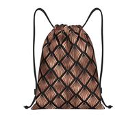 BYwenhopnbs Bolso con cordón negro y estampado de abanicos Art Deco en oro rosa, mochila ligera para gimnasio para hombres y mujeres.
