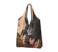 BYwenhopnbs Bolso de mano plegable alemán Black German Shepherd Lawn Bokeh, impermeable y reutilizable para compras y viajes.