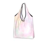 BYwenhopnbs Bolso de mano plegable de arte abstracto, suave, de colores pastel brillantes y colores suaves, impermeable y reutilizable para compras y viajes.