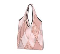 BYwenhopnbs Bolso de mano plegable geométrico de lujo con diseño de mármol, impermeable y reutilizable, ideal para compras y viajes.