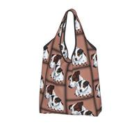 BYwenhopnbs Bolso plegable con diseño de perro Jack Russell Terrier, impermeable y reutilizable, ideal para compras y viajes.