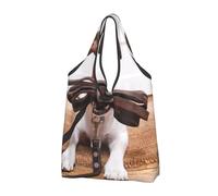 BYwenhopnbs Bolso plegable con diseño de perros Jack Russell Terrier, impermeable y reutilizable, ideal para compras y viajes.