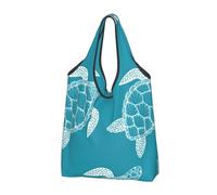 BYwenhopnbs Bolso plegable estilo tortuga marina en arte lineal, impermeable y reutilizable para compras y viajes.