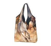 BYwenhopnbs Bolso plegable Wild Horse Running Against Sand Storm, impermeable y reutilizable para compras y viajes.