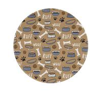 BYwenhopnbs Bonita Alfombrilla de ratón Redonda con diseño de Hueso de Perro, Borde Cosido, 20 x 20 cm