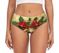 BYwenhopnbs Braguitas de Soporte para Mujer con Lazo Rojo navideño y Campanas Doradas, cómodas y Suaves.