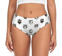 BYwenhopnbs Búhos Negros, Calzoncillos de Soporte para Mujer, Ropa Interior Suave y Cómoda con Bolsa