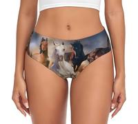 BYwenhopnbs Caballo Salvaje Corriendo contra una tormenta de Arena. Calzoncillos de Soporte para Mujer, cómodos y Suaves.