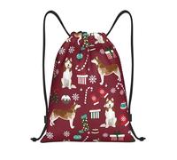 BYwenhopnbs Calcetines navideños con diseño de bastones de caramelo Husky, bolso con cordón Ruby para perros, mochila ligera para gimnasio para hombres y mujeres.