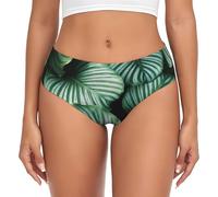 BYwenhopnbs Calzoncillos de apoyo para mujer con estampado de hojas tropicales verdes, ropa interior cómoda y suave para mujer, multicolor, 3XL