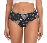 BYwenhopnbs Calzoncillos de apoyo para mujer, con texto en inglés "Love" y corazones escritos a mano, ropa interior suave y cómoda para mujer, multicolor, M