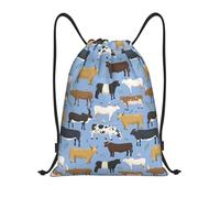 BYwenhopnbs Conjunto de toros y vacas, animales de granja, ganado, mamíferos, bolsa con cordón, mochila ligera para gimnasio para hombres y mujeres