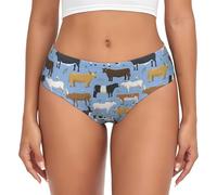 BYwenhopnbs Conjunto de toros y Vacas, Animales de Granja, Ganado, mamíferos. Calzoncillos de Soporte para Mujer, Bolsa, Ropa Interior cómoda y Suave.