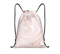 BYwenhopnbs Delicado mármol rosa con imitación de oro rosa. Bolsa con cordón. Mochila ligera para gimnasio para hombres y mujeres.