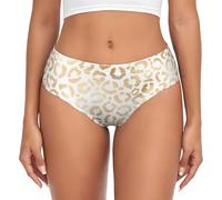 BYwenhopnbs Elegante guepardo de leopardo dorado y blanco, ropa interior cómoda y suave para mujer, multicolor, XL