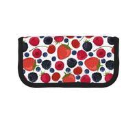 BYwenhopnbs Estuche de Gran Capacidad con diseño de Bayas maduras y frambuesas, Organizador de Lona para lápices, Ideal para niñas.