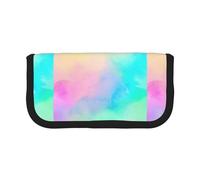 BYwenhopnbs Estuche de lápices de Gran Capacidad con diseño de arcoíris de Papel de Dibujo Pastel Colorido, Organizador de bolígrafos, Bolsa de Lona para lápices para niñas
