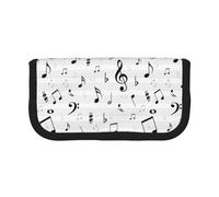 BYwenhopnbs Estuche de Lona con diseño de Clave de Sol, Notas Musicales, partituras, símbolo de Agudos, Abstracto, de Gran Capacidad, Organizador para bolígrafos, para niñas.