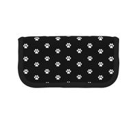 BYwenhopnbs Estuche de Lona con diseño de Huellas de Perro Blanco sobre Fondo Negro, de Gran Capacidad, Organizador para lápices y lápices, para niñas.