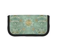 BYwenhopnbs Estuche de Lona con diseño de Mandala Celta, Color Verde Salvia y Dorado, de Gran Capacidad, Organizador para lápices y lápices, para niñas.