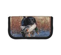 BYwenhopnbs Estuche de Lona con diseño de Perro Labrador, Color Negro, Ideal para la Caza de Patos y Cachorros. Estuche Organizador para lápices de Gran Capacidad, Ideal para niñas.