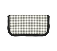 BYwenhopnbs Estuche de Lona con diseño geométrico de Cuadros, Gris y Blanco, Abstracto, de Gran Capacidad, Organizador para lápices, para niñas.