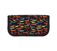 BYwenhopnbs Estuche de Lona con Estampado Amo a mi Perro Salchicha, de Gran Capacidad, Organizador para bolígrafos, para niñas.