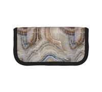BYwenhopnbs Estuche de Lona con Estampado de Piedra ónix Azul pálido, de Gran Capacidad, Organizador para bolígrafos, para niñas.