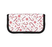 BYwenhopnbs Estuche de Lona de Gran Capacidad con diseño de bastón de Caramelo Rojo navideño, Organizador para lápices y lápices para niñas.