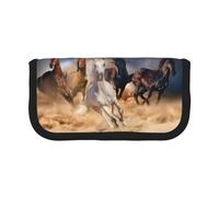 BYwenhopnbs Estuche de Lona de Gran Capacidad con diseño de Caballo Salvaje Corriendo contra una tormenta de Arena, Organizador para lápices y bolígrafos, Ideal para niñas.