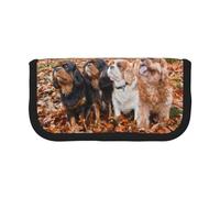 BYwenhopnbs Estuche de Lona de Gran Capacidad con diseño de Cachorros Cavalier King Charles Spaniel y otoño, Organizador para lápices y lápices para niñas.