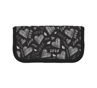 BYwenhopnbs Estuche de Lona de Gran Capacidad con diseño de Corazones y Palabras de Amor escritas a Mano para niñas.