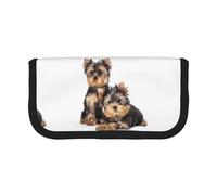 BYwenhopnbs Estuche de Lona de Gran Capacidad con diseño de Dos Cachorros de Yorkshire Terrier, Organizador para lápices y lápices para niñas.